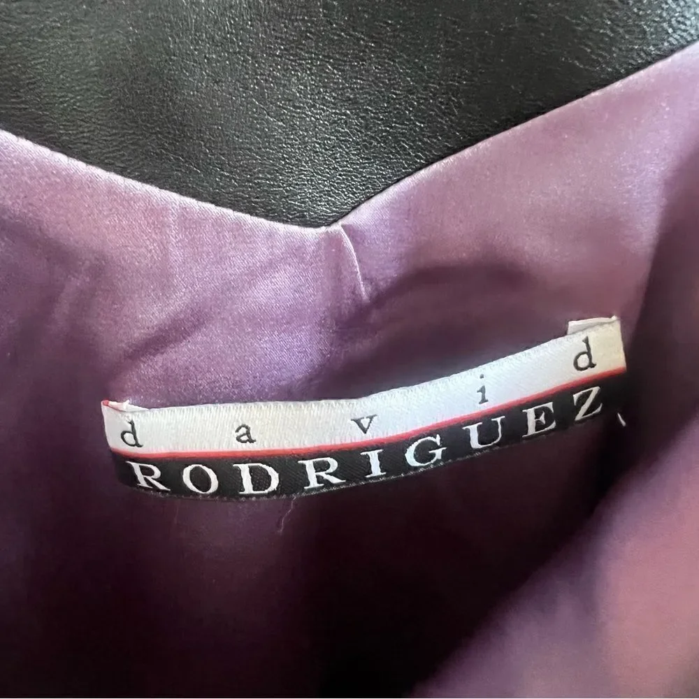 Vintage David Rodriguez Stunning Black Formal Dress Ruched Side Asymmetrical Hem - Picture 3 of 12